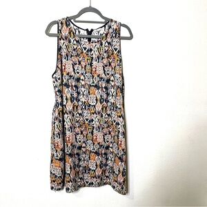 Garnet Hill Multicolor Sleeveless Dress linen tank casual sleeveless sz 16